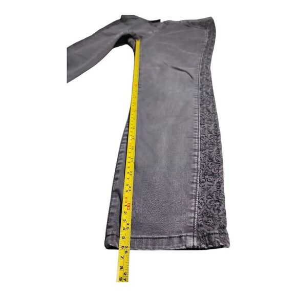 Sundance P10 Gray Skinny Jeans Side Lace/Embroidered Panel Casual Boho Festival - Picture 5 of 9